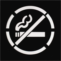 C.H. Hanson - 15 Inch Diameter Characters, No Smoking Symbol, Plastic Stencil - 20 x 20 Inch Overall Size - Industrial Tool & Supply