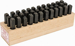 Made in USA - 36 Piece, 1/4" Character Steel Stamp Set - Industrial Tool & Supply
