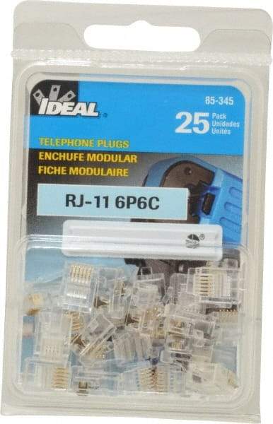 Ideal - 6 Position, Cat5e Modular Plug - Round Cable Compatible - Industrial Tool & Supply