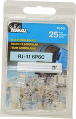 Ideal - 6 Position, Cat5e Modular Plug - Round Cable Compatible - Industrial Tool & Supply