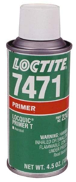 Loctite - 4.5 Fluid Ounce Aerosol, Amber, Liquid Primer - Series 7471, Hand Tool Removal - Industrial Tool & Supply