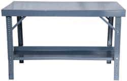 Durham - 60 Wide x 34" Deep x 28" High, Steel Workbench - Comfort Edge, Adjustable Height Legs - Industrial Tool & Supply