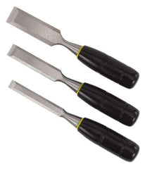 Stanley - 3 Piece Wood Chisel Set - 7-3/4" OAL, Sizes Included 1/2 to 1" - Industrial Tool & Supply