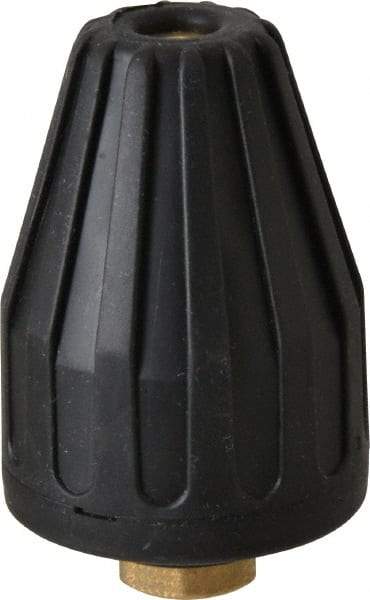 Dirt Killer - 4,700 psi Rotating, Brass, Ceramic & Plastic, Blast Pressure Washer Nozzle - 5.5mm Orifice Diam, 1/4" Thread, NPT, Black - Industrial Tool & Supply