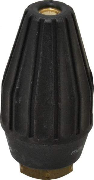 Dirt Killer - 3,200 psi Rotating, Brass, Ceramic & Plastic, Rotary Scouring Pressure Washer Nozzle - 5.5mm Orifice Diam, 1/4" Thread, NPT, Black - Industrial Tool & Supply