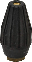 Dirt Killer - 3,200 psi Rotating, Brass, Ceramic & Plastic, Rotary Scouring Pressure Washer Nozzle - 5.5mm Orifice Diam, 1/4" Thread, NPT, Black - Industrial Tool & Supply