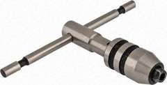 Interstate - 1/4 to 1/2" Tap Capacity, T Handle Tap Wrench - 3-35/64" Overall Length - Industrial Tool & Supply