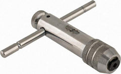 Interstate - 3/16 to 1/2" Tap Capacity, T Handle Tap Wrench - 4-3/8" Overall Length, Ratcheting - Exact Industrial Supply