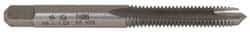 Made in USA - M2x0.40 Metric Coarse, 2 Flute, Bright Finish, High Speed Steel Spiral Point Tap - Plug Chamfer, Right Hand Thread, 1-3/4" OAL, 7/16" Thread Length, 0.141" Shank Diam, 6H Class of Fit - Exact Industrial Supply