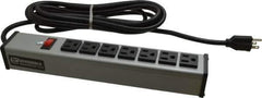 Wiremold - 7 Outlets, 120 Volts, 15 Amps, 15' Cord, Power Outlet Strip - Free Hanging Mount, 5-15 NEMA Configuration, 13" Strip, cULus Listed - Industrial Tool & Supply