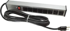 Wiremold - 8 Outlets, 120 Volts, 15 Amps, 15' Cord, Power Outlet Strip - Free Hanging Mount, 5-15 NEMA Configuration, 15" Strip, cULus Listed - Industrial Tool & Supply