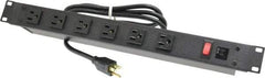 Wiremold - 6 Outlets, 120 Volts, 15 Amps, 6' Cord, Power Outlet Strip - Rack Mount, 6 Front NEMA Configuration - Industrial Tool & Supply