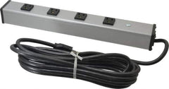 Wiremold - 4 Outlets, 120 Volts, 15 Amps, 15' Cord, Power Outlet Strip - Free Hanging Mount, 5-15 NEMA Configuration, 16" Strip, cULus Listed - Industrial Tool & Supply