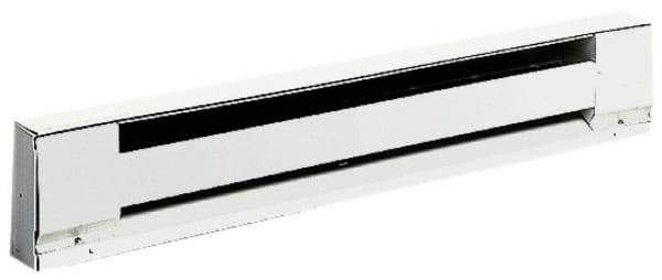 TPI - 36" Long, 240 Volt, 600/450 Watt, 2040/1530 BTU, Electric Baseboard Heater - Stainless Steel Element, Aluminum Fins, White - Industrial Tool & Supply