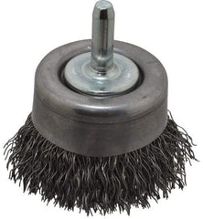 Osborn - 2" Diam, 1/4" Shank Diam, Steel Fill Cup Brush - 0.014 Wire Diam, 5/8" Trim Length, 10,500 Max RPM - Industrial Tool & Supply
