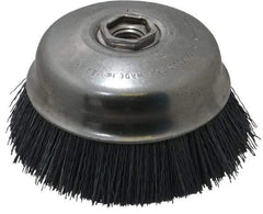 Osborn - 4" Diam, 5/8-11 Threaded Arbor Straight Wire Silicon Carbide Cup Brush - Extra Fine Grade, 1-1/2" Trim Length, 6,000 Max RPM - Industrial Tool & Supply