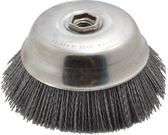 Osborn - 6" Diam, 5/8-11 Threaded Arbor Straight Wire Silicon Carbide Cup Brush - Medium Grade, 1-1/2" Trim Length, 6,000 Max RPM - Industrial Tool & Supply