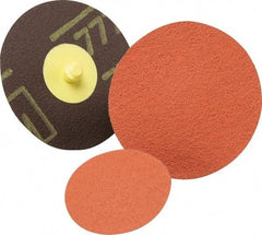 3M - 2" Disc Diam, 100 Grit, Aluminum Oxide Quick Change Disc - Type S Attaching System, Coated, Fine Grade, 25,000 RPM, 361F Series - Industrial Tool & Supply