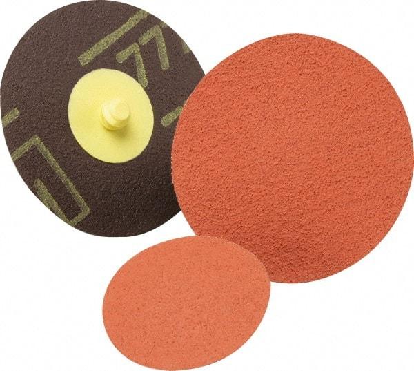 3M - 3" Disc Diam, 80 Grit, Aluminum Oxide Quick Change Disc - Type S Attaching System, Coated, Medium Grade, 20,000 RPM, 361F Series - Industrial Tool & Supply