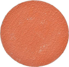 3M - 3" Disc Diam, 60 Grit, Ceramic Quick Change Disc - Type R Attaching System, Coated, Orange, Medium Grade, 20,000 RPM, 777F Series - Industrial Tool & Supply