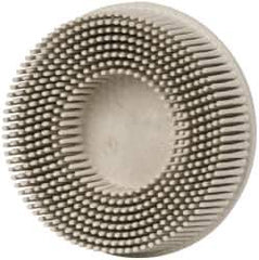 3M - 3" 120 Grit Ceramic Tapered Disc Brush - Fine Grade, Type R Quick Change Connector, 5/8" Trim Length - Industrial Tool & Supply