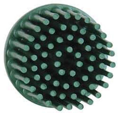 3M - 1" 50 Grit Ceramic Straight Disc Brush - Coarse Grade, Type R Quick Change Connector, 5/8" Trim Length - Industrial Tool & Supply