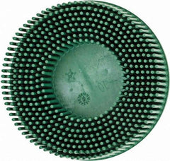 3M - 3" 50 Grit Ceramic Tapered Disc Brush - Coarse Grade, Type R Quick Change Connector, 5/8" Trim Length - Industrial Tool & Supply