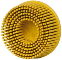 3M - 2" 80 Grit Ceramic Tapered Disc Brush - Medium Grade, Type R Quick Change Connector, 5/8" Trim Length - Industrial Tool & Supply