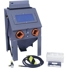 Econoline - 19" Wide x 33" High x 17" Deep Sand Blasting Cabinet - Suction Feed, 12" CFM at 80 PSI, 16" Working Height x 18 Working Width x 16" Working Depth, 18" Opening Length x 12" Wide Opening - Industrial Tool & Supply