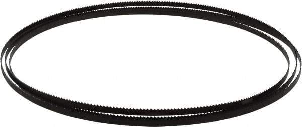 Starrett - 10 TPI, 7' 9-1/2" Long x 1/4" Wide x 0.025" Thick, Welded Band Saw Blade - Carbon Steel, Toothed Edge, Raker Tooth Set, Flexible Back, Contour Cutting - Industrial Tool & Supply