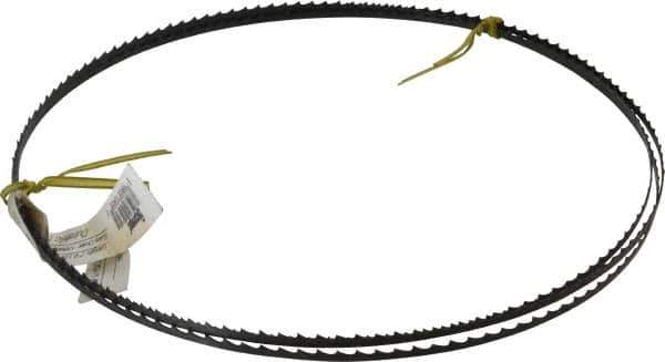 Starrett - 4 TPI, 7' 9-1/2" Long x 3/16" Wide x 0.025" Thick, Welded Band Saw Blade - Carbon Steel, Toothed Edge, Raker Tooth Set, Flexible Back, Contour Cutting - Industrial Tool & Supply