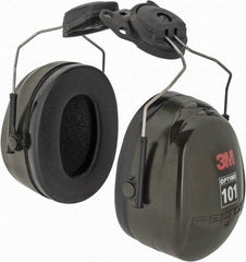 3M - Earmuffs - NRR24 BLK W/GREEN CUP H7P3E CAP/MOUNT EARMUFF - Industrial Tool & Supply