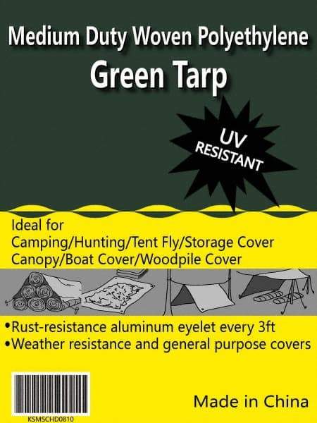 Value Collection - 20' Long x 16' Wide Polyethylene Tarp & Dust Cover - Green, 9 to 10 mil Thickness - Industrial Tool & Supply