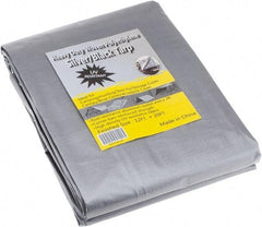 Value Collection - 20' Long x 12' Wide Polyethylene Tarp & Dust Cover - Black & Silver, Grommet, 11 to 12 mil Thickness - Industrial Tool & Supply