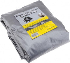 Value Collection - 30' Long x 20' Wide Polyethylene Tarp & Dust Cover - Black & Silver, Grommet, 11 to 12 mil Thickness - Industrial Tool & Supply