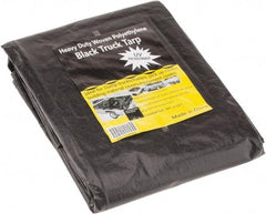Value Collection - 12' Long x 10' Wide Polyethylene Tarp & Dust Cover - Black, Grommet, 11 to 12 mil Thickness - Industrial Tool & Supply