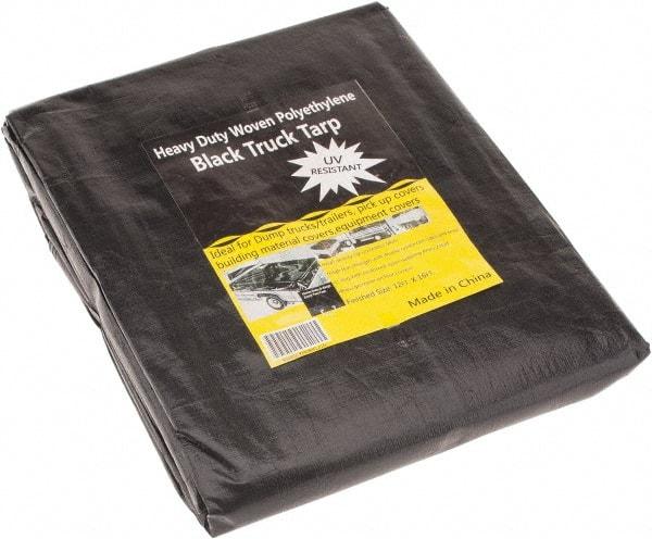 Value Collection - 16' Long x 12' Wide Polyethylene Tarp & Dust Cover - Black, Grommet, 11 to 12 mil Thickness - Industrial Tool & Supply