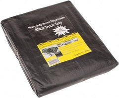 Value Collection - 16' Long x 12' Wide Polyethylene Tarp & Dust Cover - Black, Grommet, 11 to 12 mil Thickness - Industrial Tool & Supply