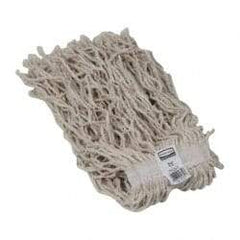Rubbermaid - 1" White Head Band, Medium Cotton #20 Size Cut End Mop Head - 4 Ply, Side Loading Connection, Use for General Purpose - Industrial Tool & Supply