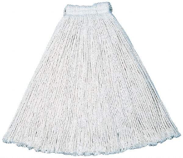 Rubbermaid - 1" White Head Band, Large Cotton #24 Size Cut End Mop Head - 4 Ply, Side Loading Connection, Use for General Purpose - Industrial Tool & Supply