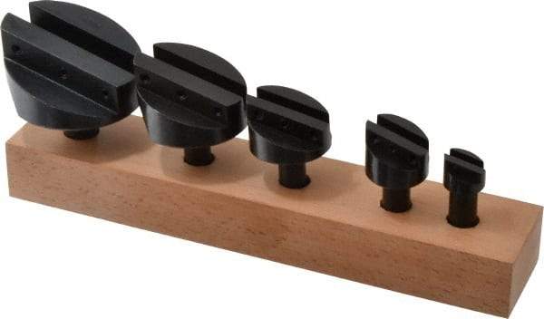 Interstate - 5 Piece, 1/2 and 5/8" Shank Diam, 3/4" to 2-1/2" Max Head Diam, Straight Shank, Fly Cutter Set - 1 Bit Per Cutter, 3/16 to 1/2" Tool Bit, Multiple Head Diams - Industrial Tool & Supply