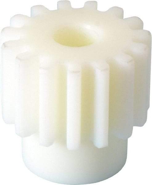 Poly Hi Solidur - 10 Pitch, 1-1/2" Pitch Diam, 1.7" OD, 15 Tooth Spur Gear - 1" Face Width, 1/2" Bore Diam, 1-7/32" Hub Diam, 14.5° Pressure Angle, Nylon - Industrial Tool & Supply