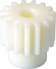 Poly Hi Solidur - 10 Pitch, 1-1/2" Pitch Diam, 1.7" OD, 15 Tooth Spur Gear - 1" Face Width, 1/2" Bore Diam, 1-7/32" Hub Diam, 14.5° Pressure Angle, Nylon - Industrial Tool & Supply