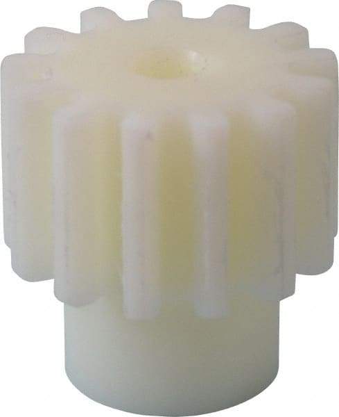 Poly Hi Solidur - 12 Pitch, 1.083" Pitch Diam, 1-1/4" OD, 13 Tooth Spur Gear - 3/4" Face Width, 1/4" Bore Diam, 13/16" Hub Diam, 14.5° Pressure Angle, Nylon - Industrial Tool & Supply