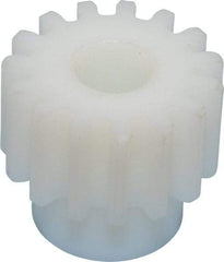 Poly Hi Solidur - 12 Pitch, 1-1/4" Pitch Diam, 1.417" OD, 15 Tooth Spur Gear - 3/4" Face Width, 1/2" Bore Diam, 1" Hub Diam, 14.5° Pressure Angle, Nylon - Industrial Tool & Supply