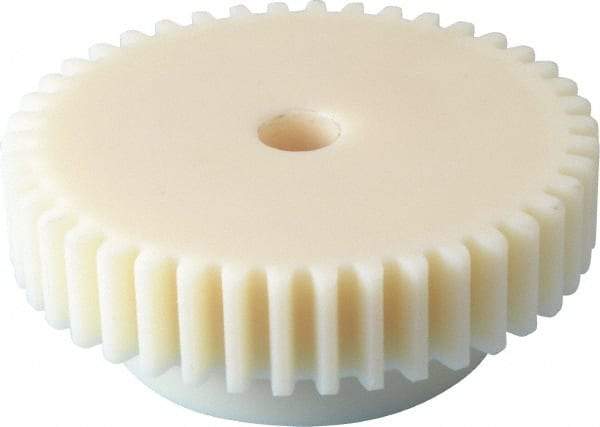 Poly Hi Solidur - 12 Pitch, 3-1/2" Pitch Diam, 3.666" OD, 42 Tooth Spur Gear - 3/4" Face Width, 1/2" Bore Diam, 2-1/2" Hub Diam, 14.5° Pressure Angle, Nylon - Industrial Tool & Supply