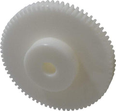 Poly Hi Solidur - 12 Pitch, 6" Pitch Diam, 6.166" OD, 72 Tooth Spur Gear - 3/4" Face Width, 3/4" Bore Diam, 2-3/4" Hub Diam, 14.5° Pressure Angle, Nylon - Industrial Tool & Supply