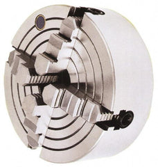 Interstate - 4 Jaw, 10" Diam, Independent Manual Lathe Chuck - D1-4 Mount, 2.756" Through Hole Diam, Cast Iron (Semi-Steel) - Industrial Tool & Supply