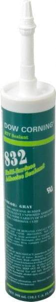 Dow Corning - 10.1 oz Cartridge Gray RTV Silicone Joint Sealant - -67 to 300°F Operating Temp, 90 min Tack Free Dry Time, Series 832 - Industrial Tool & Supply
