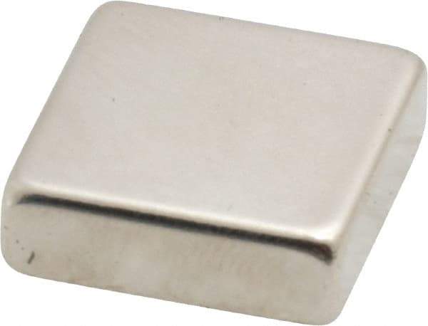 Eclipse - 16.5 Lb Max Holding Capacity Neodymium Rare Earth Block Magnet - 3/4" Long x 3/4" Wide x 1/4" High, 248°F Max Operating Temp - Industrial Tool & Supply